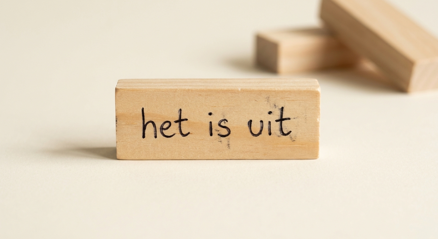 Houten Jenga-blokje met handgeschreven 'het is uit'